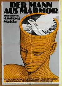 a619 MAN OF MARBLE German movie poster '77 Andrzej Wajda