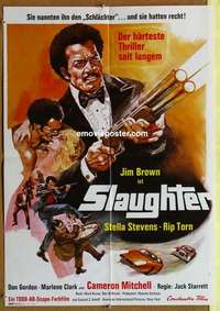 a672 SLAUGHTER German movie poster '72 Jim Brown has a big gun!