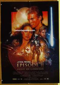 a500 ATTACK OF THE CLONES German movie poster '02 Star Wars Episode II