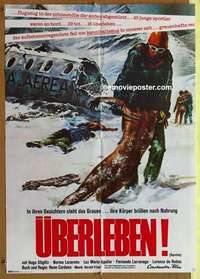 a691 SURVIVE German movie poster '76 cannibalism, Pablo Ferrel