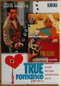 a702 TRUE ROMANCE video German movie poster '93 Slater, Tarantino