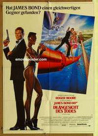 a706 VIEW TO A KILL German movie poster '85 Moore as James Bond!