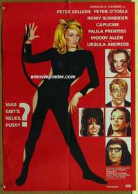 a712 WHAT'S NEW PUSSYCAT German movie poster '65 Woody Allen, O'Toole