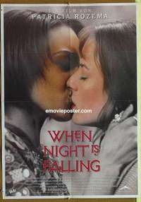 a713 WHEN NIGHT IS FALLING German movie poster '95 lesbian kiss!