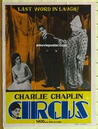 a268 CIRCUS Indian movie poster R70s Charlie Chaplin classic!