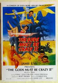 a182 GODS MUST BE CRAZY 2 Italian/English movie poster '89 N!xau, Farugia