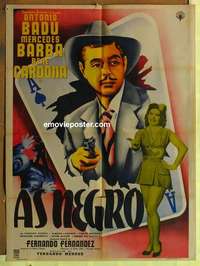 a299 AS NEGRO Mexican movie poster '54 Antonio Badu, Barba