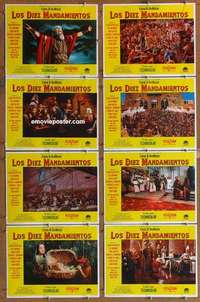 a452 TEN COMMANDMENTS 8 Mexican movie lobby cards R70s Heston