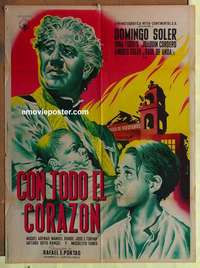 a303 CON TODO EL CORAZON Mexican movie poster '51 Domingo Soler