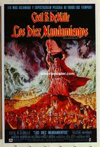 a229 TEN COMMANDMENTS Spanish movie poster R72 Heston, DeMille