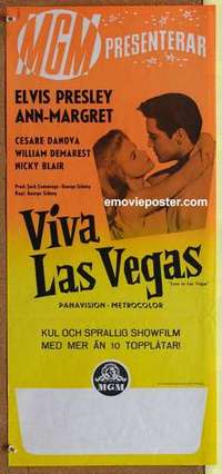 a150 VIVA LAS VEGAS Swedish insert movie poster '64 Elvis, Ann-Margret