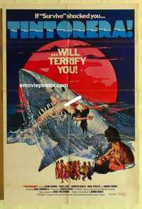 a070 TINTORERA English one-sheet movie poster '77 horror, tiger sharks!