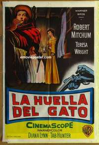 a160 TRACK OF THE CAT Argentinean movie poster '54 Robert Mitchum
