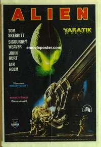 a231 ALIEN Turkish movie poster '79 Sigourney Weaver, sci-fi!