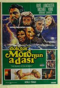 a246 ISLAND OF DR MOREAU Turkish movie poster '77 Burt Lancaster