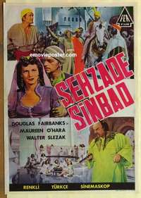 a256 SINBAD THE SAILOR Turkish movie poster R60s Fairbanks Jr