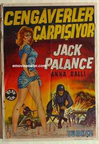 a263 WARRIORS 5 Turkish movie poster '62 Jack Palance, Anna Ralli