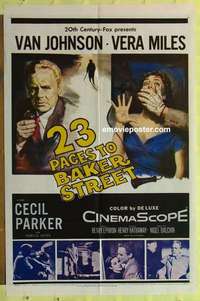 b011 23 PACES TO BAKER STREET one-sheet movie poster '56 Van Johnson, Miles