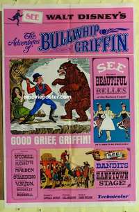 b043 ADVENTURES OF BULLWHIP GRIFFIN style B one-sheet movie poster '66 Disney
