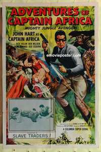 b044 ADVENTURES OF CAPTAIN AFRICA Chap 6 one-sheet movie poster '55 serial!
