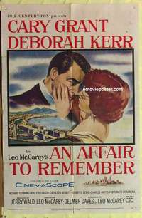 b049 AFFAIR TO REMEMBER one-sheet movie poster '57 Cary Grant, Kerr