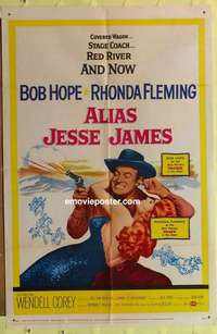 b061 ALIAS JESSE JAMES one-sheet movie poster '59 Bob Hope, Rhonda Fleming