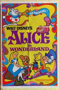 b064 ALICE IN WONDERLAND one-sheet movie poster R81 Walt Disney