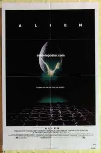 b067 ALIEN one-sheet movie poster '79 Sigourney Weaver, sci-fi!
