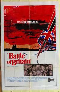 b168 BATTLE OF BRITAIN style A one-sheet movie poster '69 Michael Caine