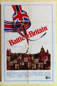 b167 BATTLE OF BRITAIN int'l style B one-sheet movie poster '69 Caine