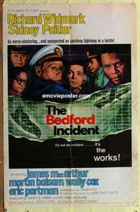 b188 BEDFORD INCIDENT one-sheet movie poster '65 Widmark, Sidney Poitier