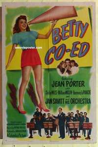 b205 BETTY CO-ED one-sheet movie poster '46 Jean Porter in short shorts!