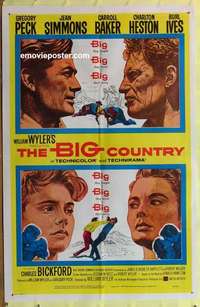 b212 BIG COUNTRY one-sheet movie poster '58 Gregory Peck, Charlton Heston