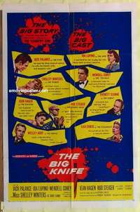 b219 BIG KNIFE one-sheet movie poster '55 Jack Palance, Ida Lupino