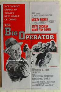 b221 BIG OPERATOR one-sheet movie poster '59 Mickey Rooney, Van Doren
