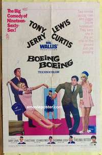 b260 BOEING BOEING one-sheet movie poster '65 Tony Curtis, Jerry Lewis