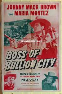 b271 BOSS OF BULLION CITY one-sheet movie poster R40s Johnny Mack Brown