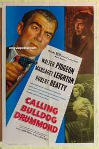 b329 CALLING BULLDOG DRUMMOND one-sheet movie poster '51 Walter Pidgeon