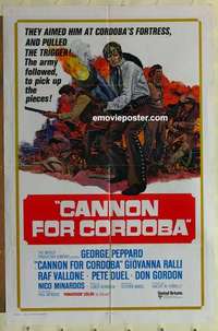 b332 CANNON FOR CORDOBA int'l one-sheet movie poster '70 George Peppard