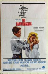 b346 CARPETBAGGERS one-sheet movie poster '64 George Peppard, Alan Ladd