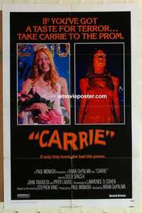 b347 CARRIE one-sheet movie poster '76 Sissy Spacek, Stephen King