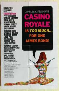 b354 CASINO ROYALE one-sheet movie poster '67 James Bond spy spoof!