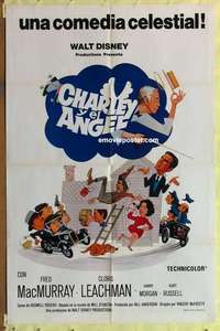 b375 CHARLEY & THE ANGEL Spanish/U.S. one-sheet movie poster '73 Disney, MacMurray