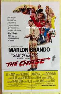 b378 CHASE one-sheet movie poster '66 Marlon Brando, Jane Fonda, Redford