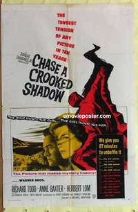 b379 CHASE A CROOKED SHADOW one-sheet movie poster '58 Anne Baxter, Todd