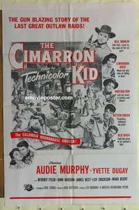 b389 CIMARRON KID military one-sheet movie poster R60s Audie Murphy, Dugay
