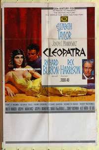 b397 CLEOPATRA one-sheet movie poster '64 Elizabeth Taylor reclining!