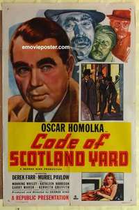 b406 CODE OF SCOTLAND YARD one-sheet movie poster '48 Oscar Homolka, Farr