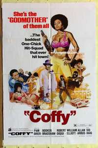 b407 COFFY one-sheet movie poster '73 Pam Grier blaxploitation classic!