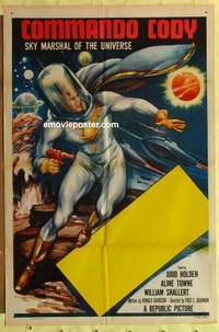 b420 COMMANDO CODY one-sheet movie poster '53 Sky Marshal of the Universe!